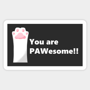 PAWesome White Cat Paw Sticker